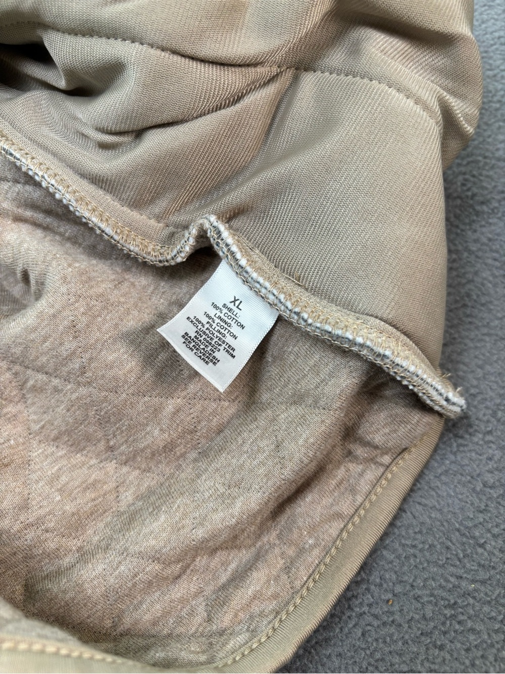Magellan Outdoors XL Classic Fit Quilted Pullover Gray Beige 100% Cotton Knit - Picture 4 of 10